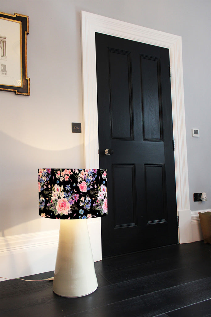 New Product Bright Pink Flowers on Black (Ceiling & Lamp Shade)  - Andrew Lee Home and Living