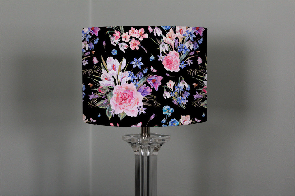 New Product Bright Pink Flowers on Black (Ceiling & Lamp Shade)  - Andrew Lee Home and Living
