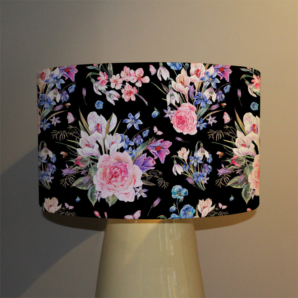 New Product Bright Pink Flowers on Black (Ceiling & Lamp Shade)  - Andrew Lee Home and Living