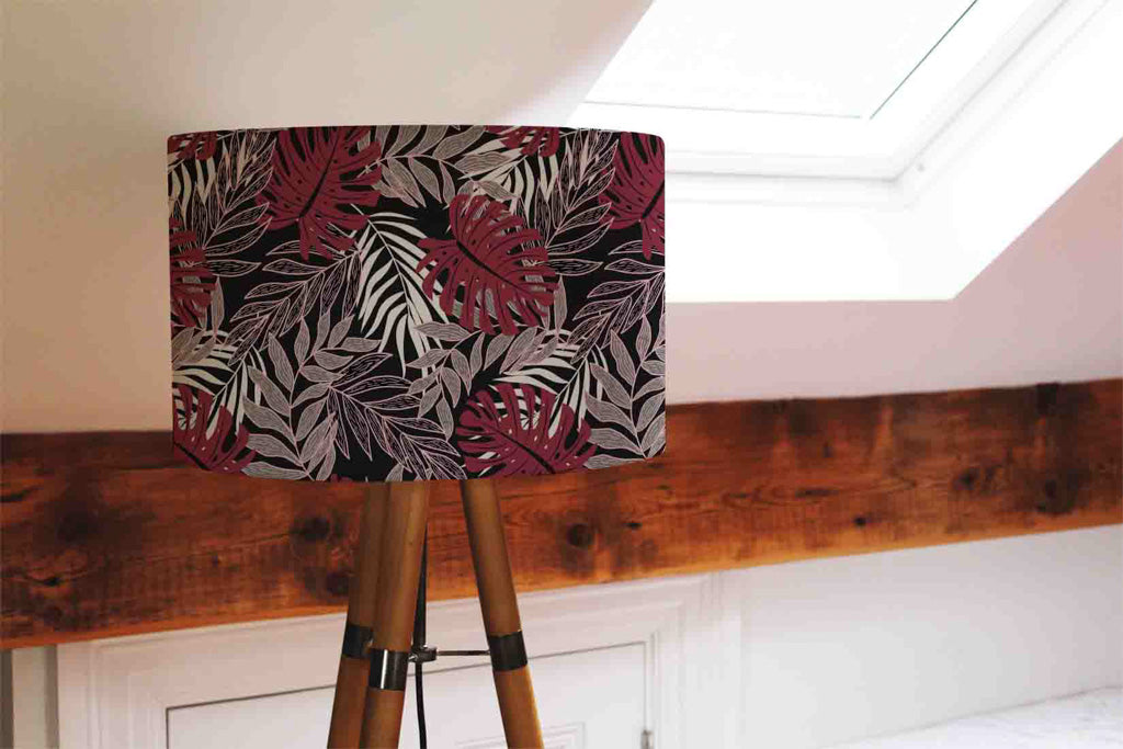 New Product Tropical Leaves in Red, White & Grey (Ceiling & Lamp Shade)  - Andrew Lee Home and Living