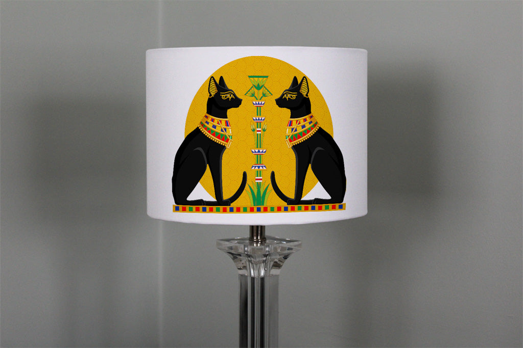 New Product Illustration of Black Egyptian Cats with Papyrus (Ceiling & Lamp Shade)  - Andrew Lee Home and Living