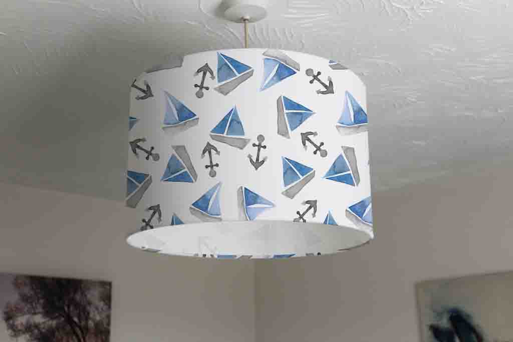 New Product Isolated watercolor blue boat (Ceiling & Lamp Shade)  - Andrew Lee Home and Living
