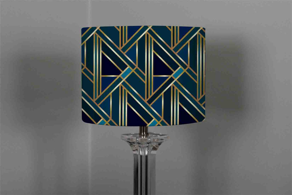 New Product Gold & Teal Geometric Pattern (Ceiling & Lamp Shade)  - Andrew Lee Home and Living