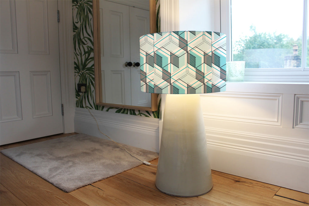 New Product Blue Geometric Hexagons (Ceiling & Lamp Shade)  - Andrew Lee Home and Living