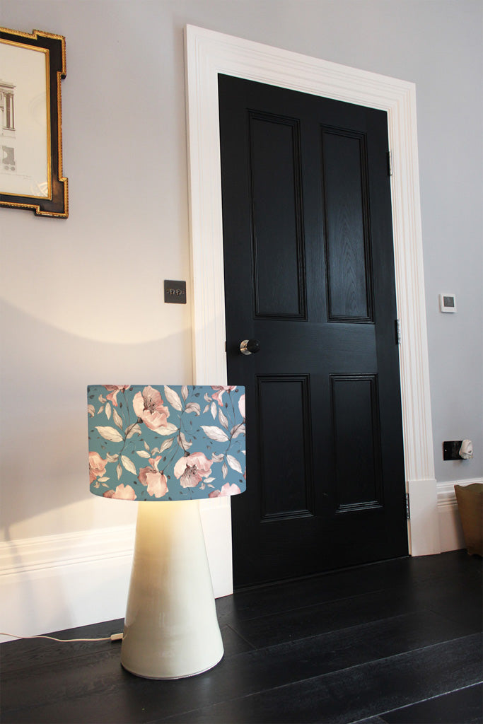 New Product Pink Flowers on Blue (Ceiling & Lamp Shade)  - Andrew Lee Home and Living