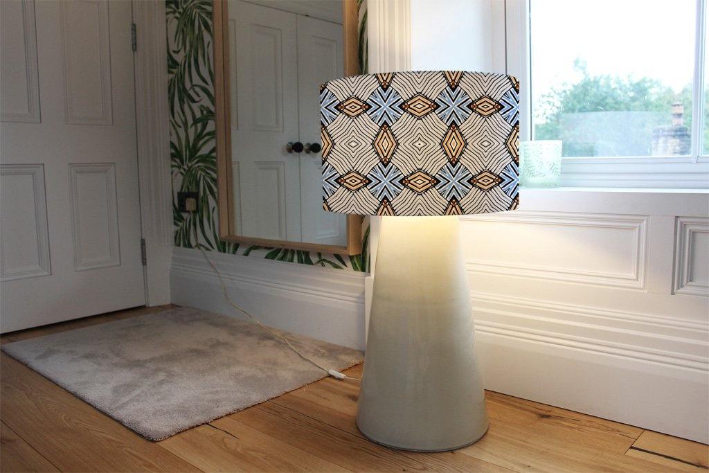 Abstract geometric roughly hatched shapes colored with hand drawn brush stokes (Ceiling & Lamp Shade) - Andrew Lee Home and Living