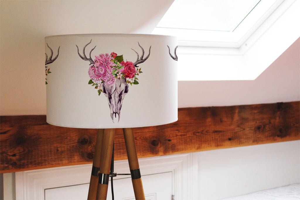 New Product Deer animal skull with flowers and feathers (Ceiling & Lamp Shade)  - Andrew Lee Home and Living