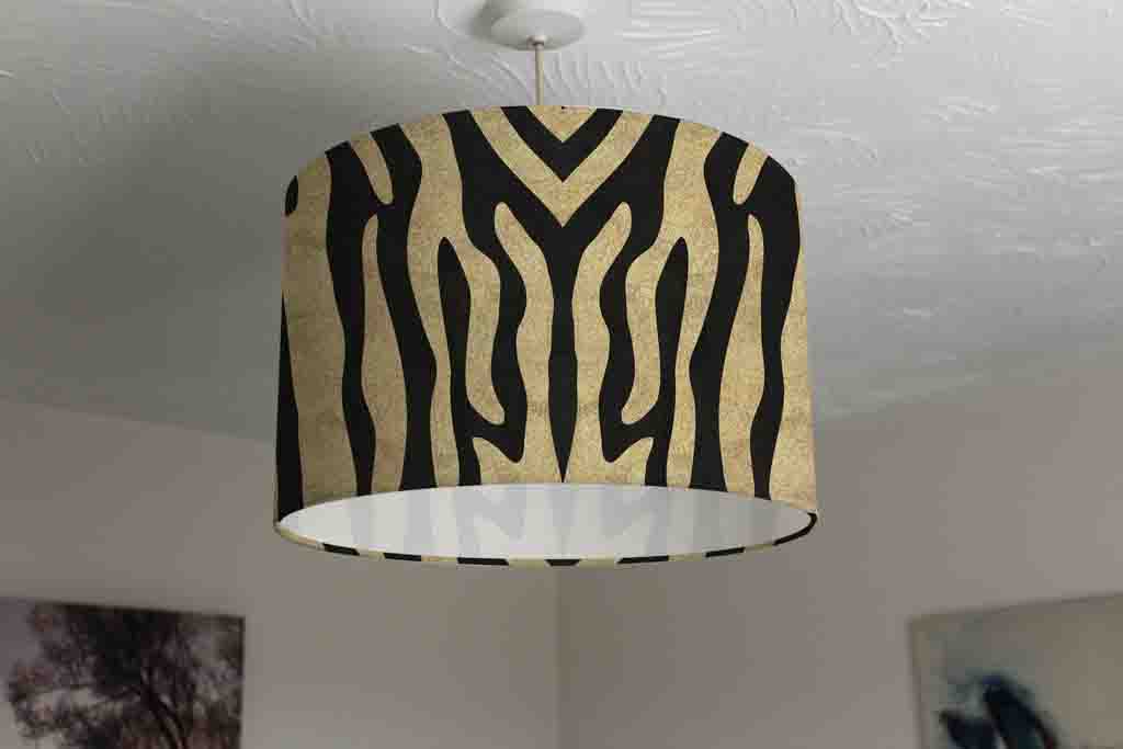 New Product Zebra Stripes in Gold Glitter (Ceiling & Lamp Shade)  - Andrew Lee Home and Living
