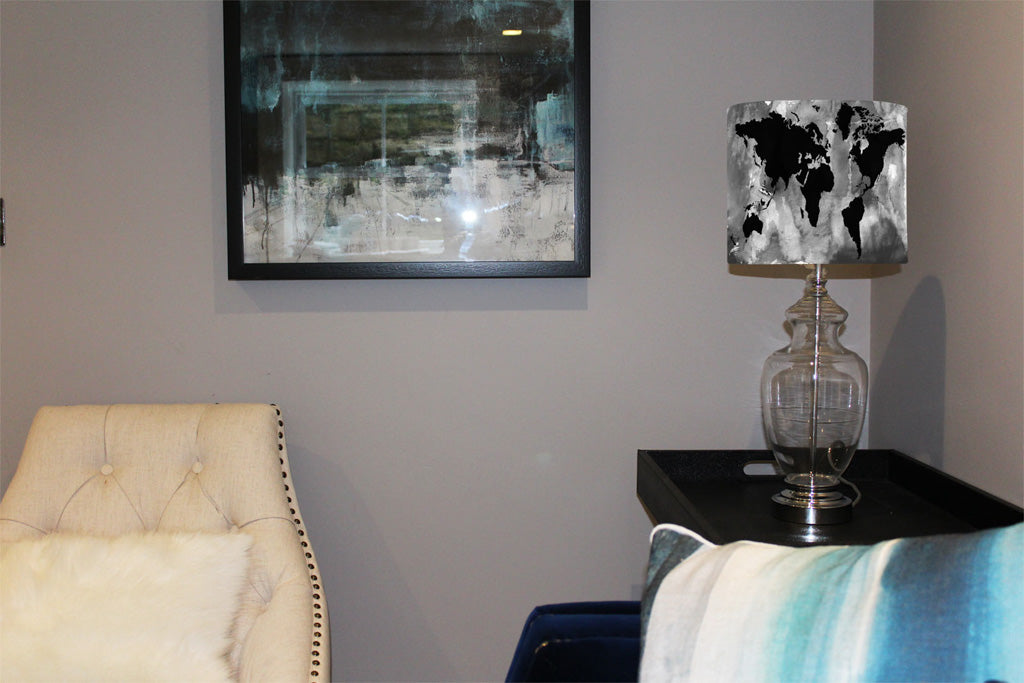 New Product MF Black and white world map (Ceiling & Lamp Shade)  - Andrew Lee Home and Living