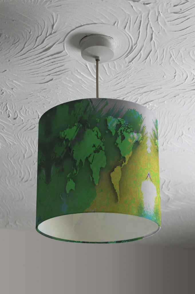 New Product World map yellow and green (Ceiling & Lamp Shade)  - Andrew Lee Home and Living