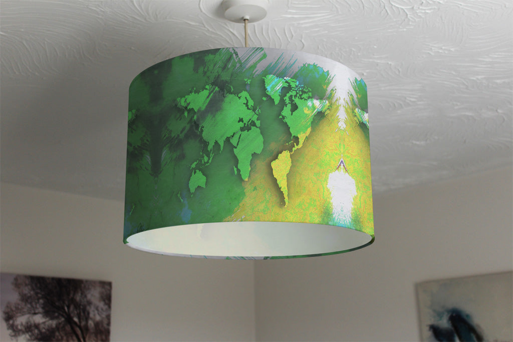 New Product World map yellow and green (Ceiling & Lamp Shade)  - Andrew Lee Home and Living