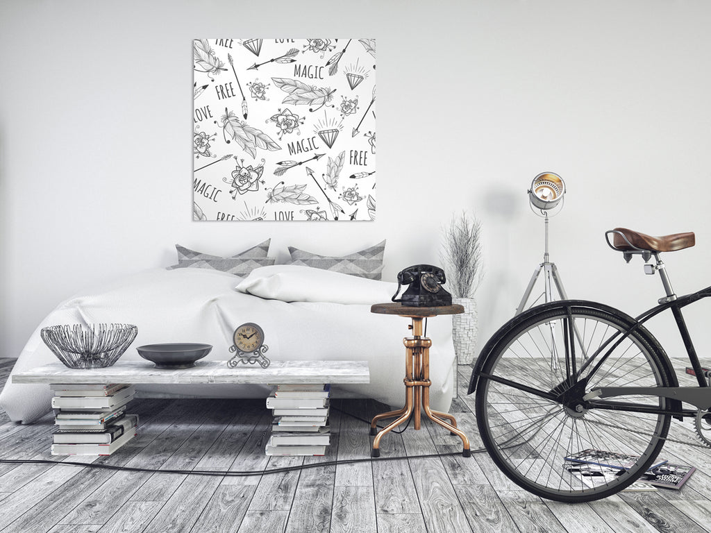 New Product Tribal Feathers arrows and diamonds (Mirror Art Print)  - Andrew Lee Home and Living