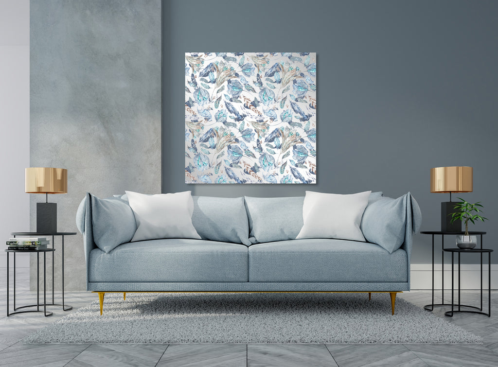 New Product Boho Chic Indigo Pattern (Mirror Art Print)  - Andrew Lee Home and Living