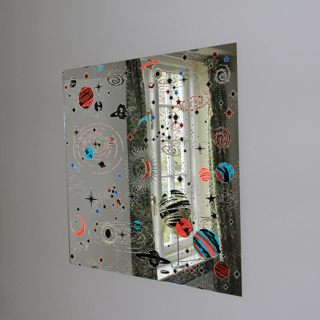 New Product Space Galaxy constellation Designer Mirror Art Print  - Andrew Lee Home and Living
