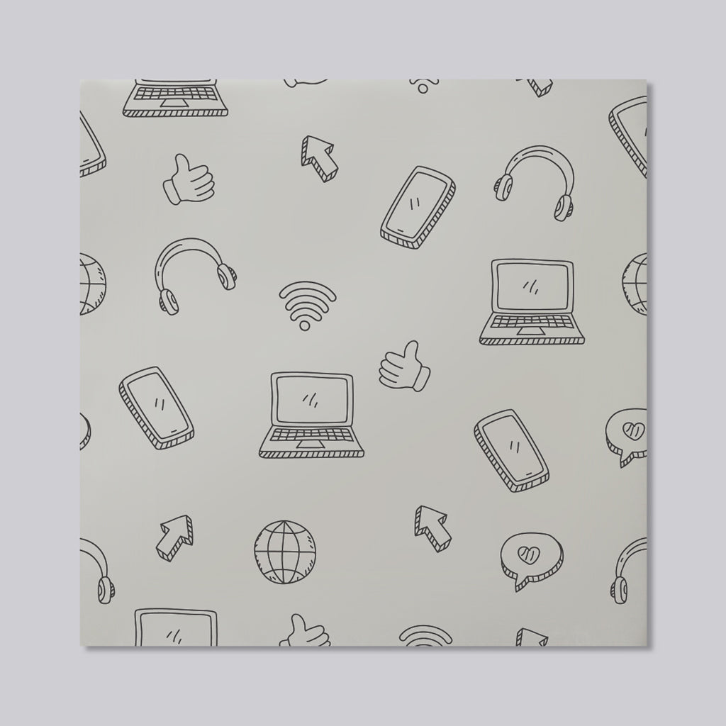 New Product internet related doodle pattern Designer Mirror Art Print  - Andrew Lee Home and Living