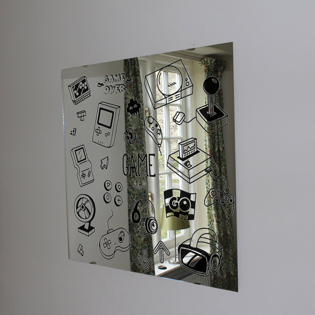 New Product Game doodles Designer Mirror Art Print  - Andrew Lee Home and Living