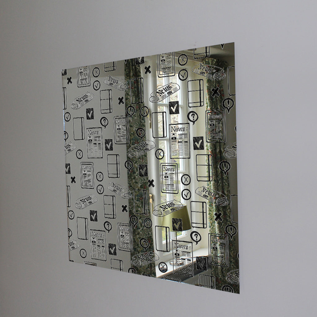 New Product press and media symbols Designer Mirror Art Print  - Andrew Lee Home and Living