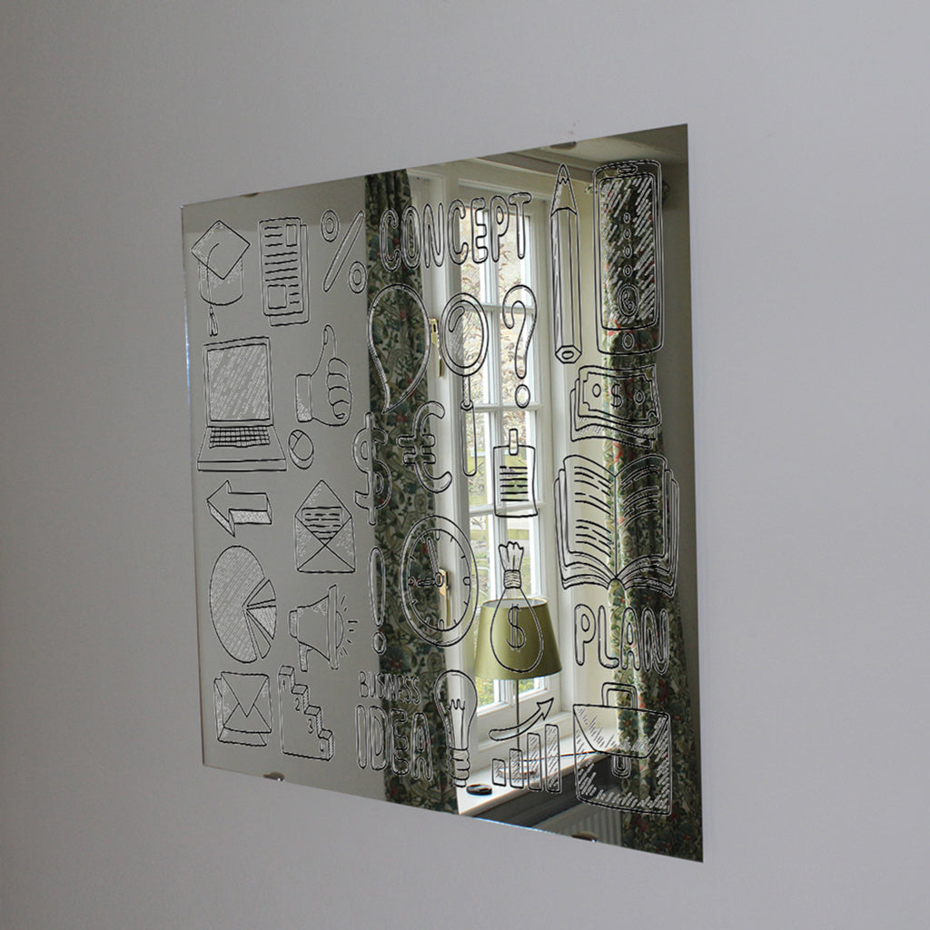 New Product Business doodles Designer Mirror Art Print  - Andrew Lee Home and Living