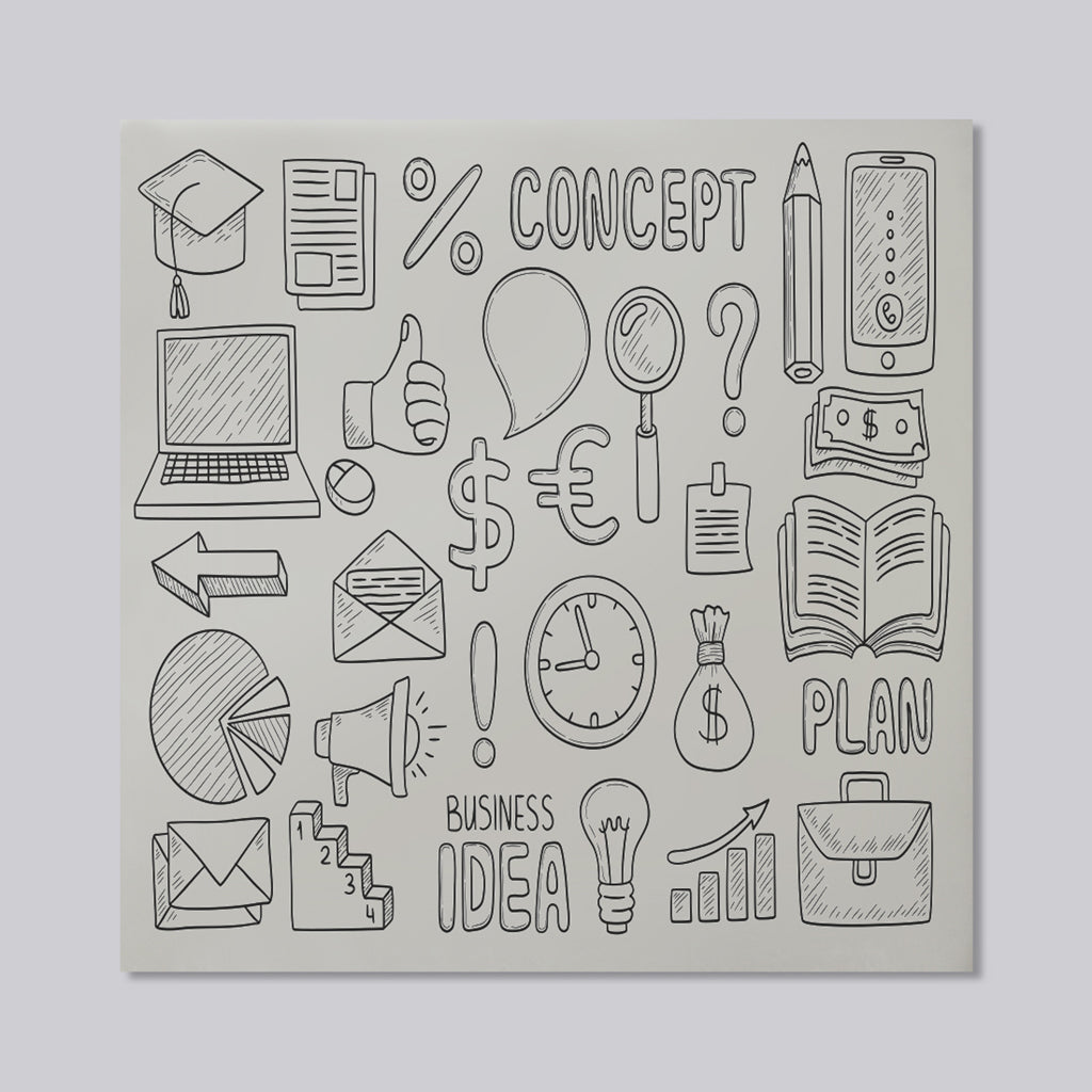 New Product Business doodles Designer Mirror Art Print  - Andrew Lee Home and Living