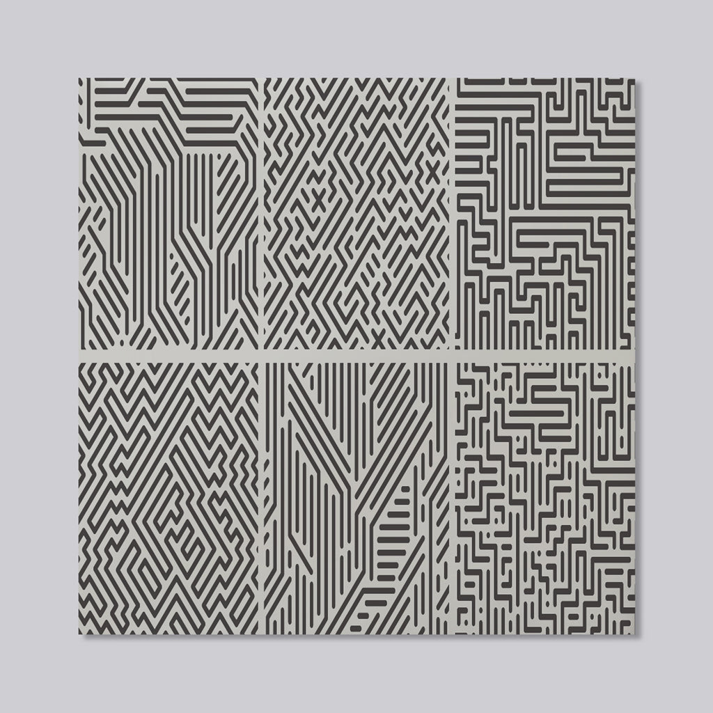 New Product striped geometric patterns Designer Mirror Art Print  - Andrew Lee Home and Living