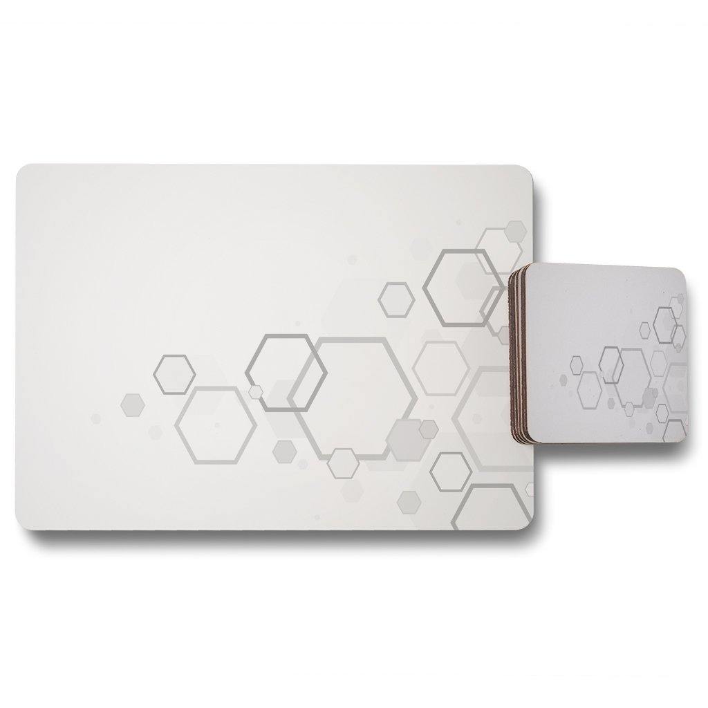 Abstract hexagon (Placemat & Coaster Set) - Andrew Lee Home and Living