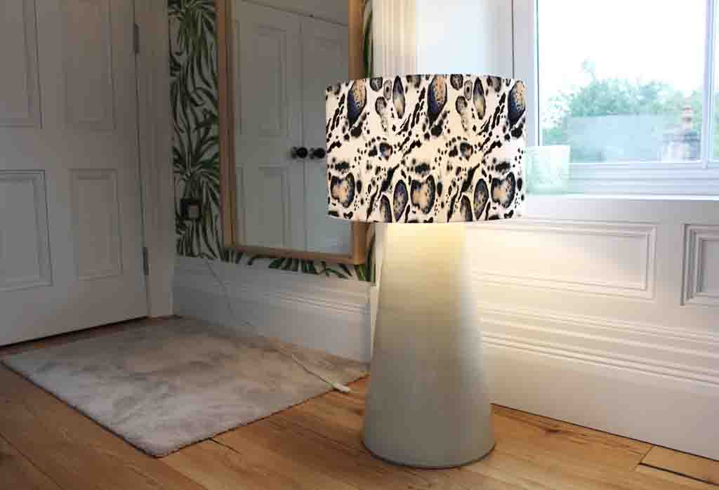 New Product Watercolour Leopard Animal Print In Blue (Ceiling & Lamp Shade)  - Andrew Lee Home and Living