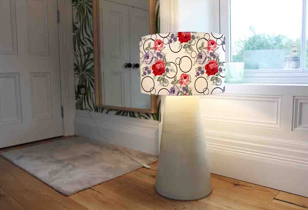 New Product Red Roses on white background (Ceiling & Lamp Shade)  - Andrew Lee Home and Living