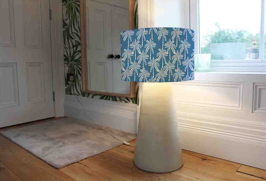 New Product White outline palm trees on summer sky blue (Ceiling & Lamp Shade)  - Andrew Lee Home and Living