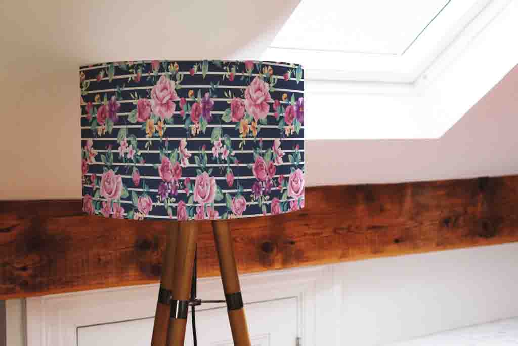 New Product Vintage Tropical Flower pattern with stripe (Ceiling & Lamp Shade)  - Andrew Lee Home and Living