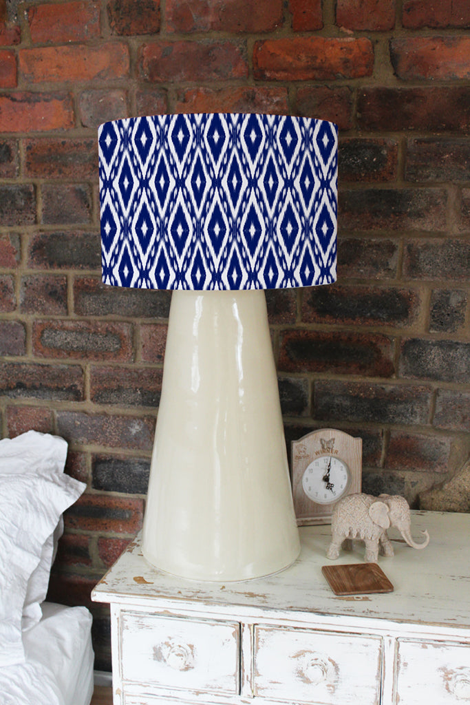 New Product Tribal Art Ikat Ogee in traditional classic blue (Ceiling & Lamp Shade)  - Andrew Lee Home and Living