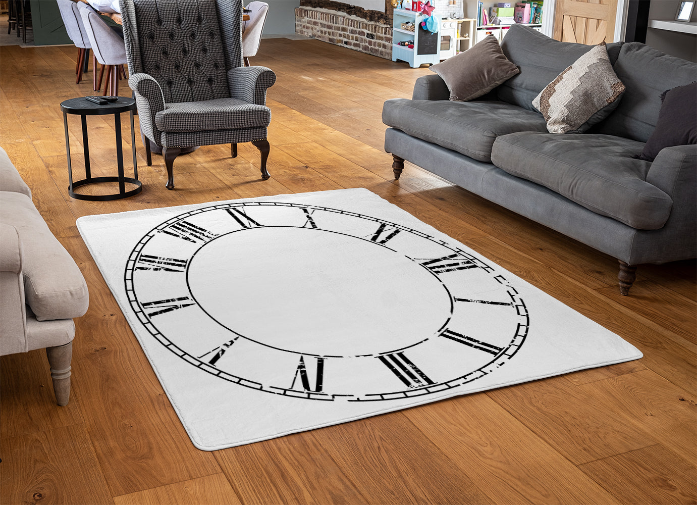 Clock Style Table Rug Roman Numeral Clock (Rug) – Benjamin Tate Design