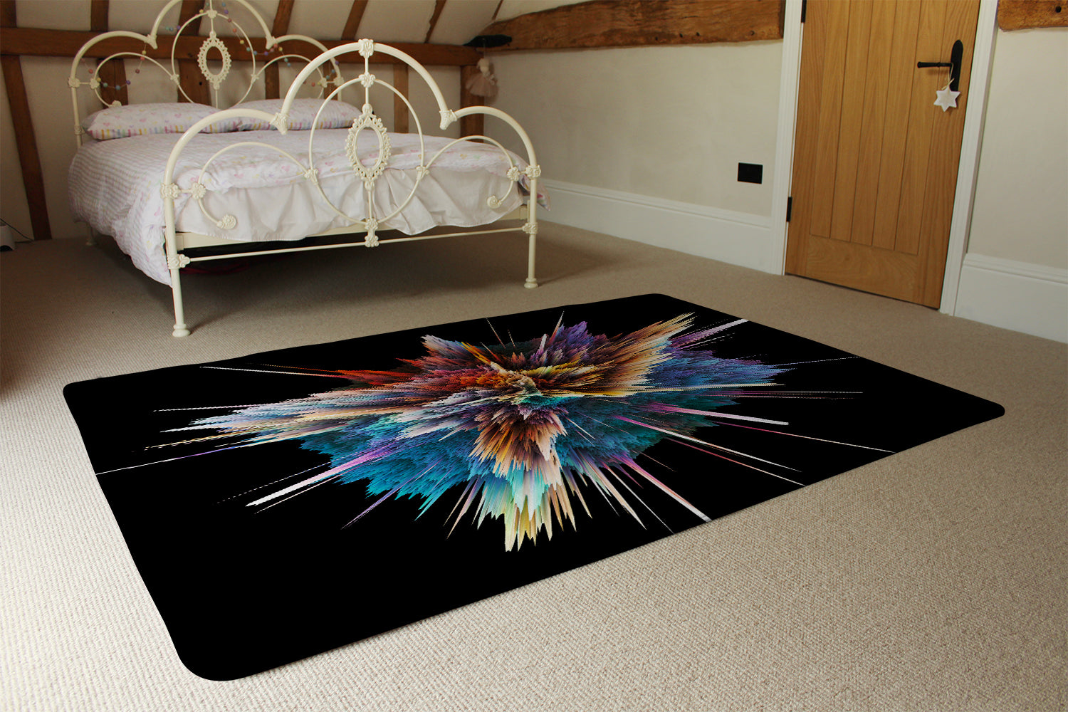 Bomb Exploding Rug colorful explosion isolated (Rug) – Benjamin Tate Design
