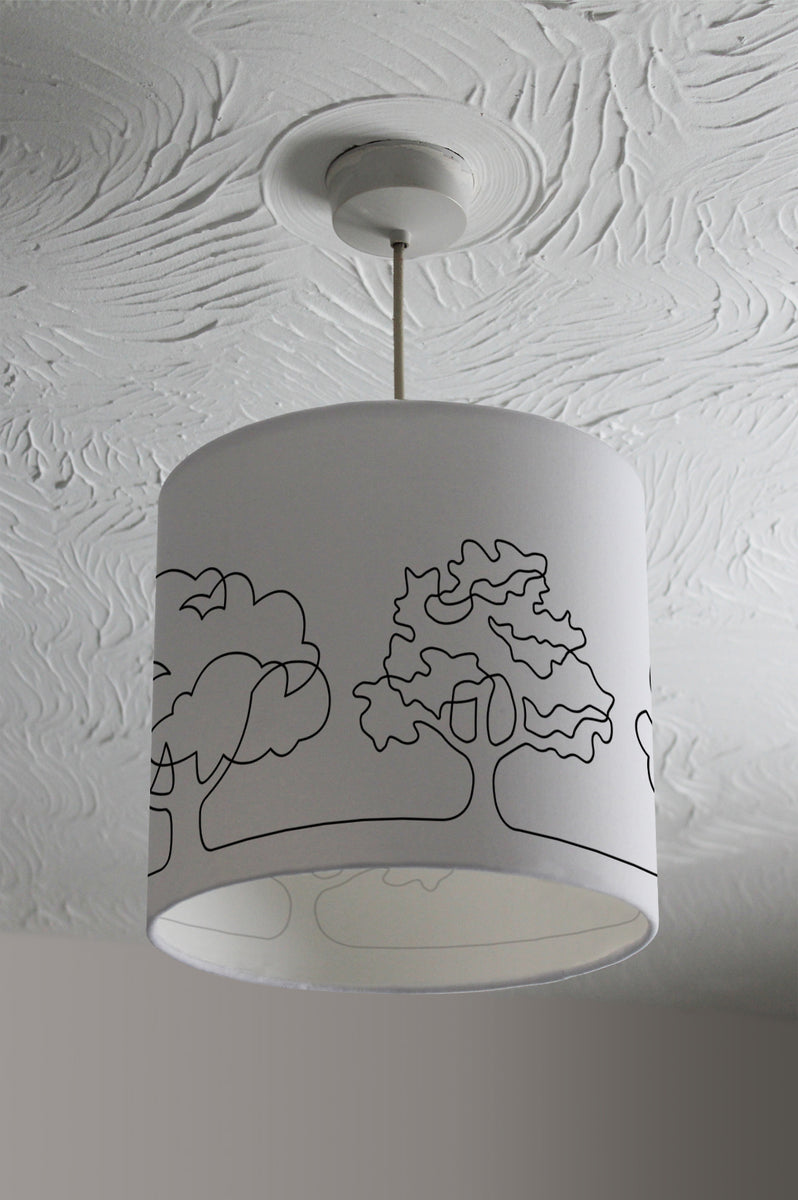 line drawing of trees (Ceiling & Lamp Shade) – Benjamin Tate Design