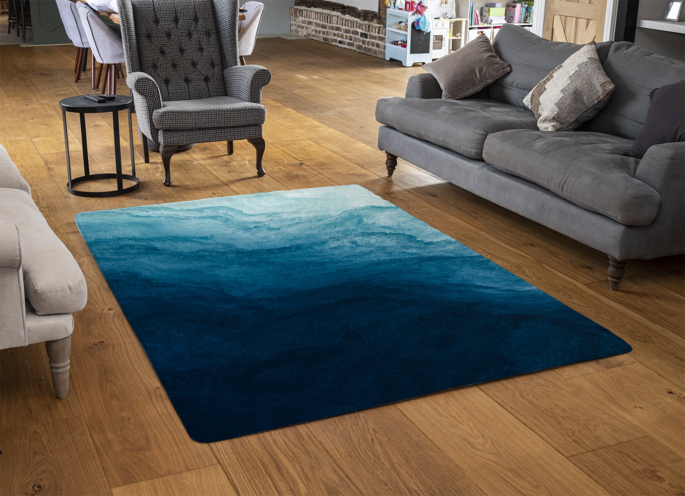 abstract blue liquid fluid (Rug) – Benjamin Tate Design