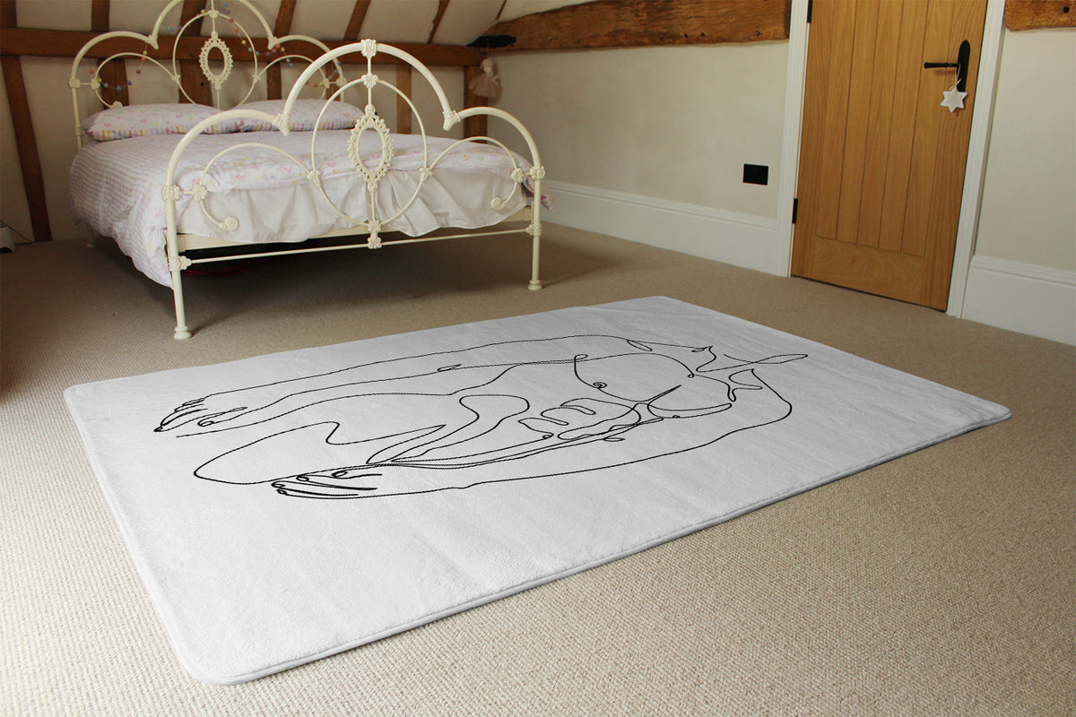 line art of male body (Rug) – Benjamin Tate Design